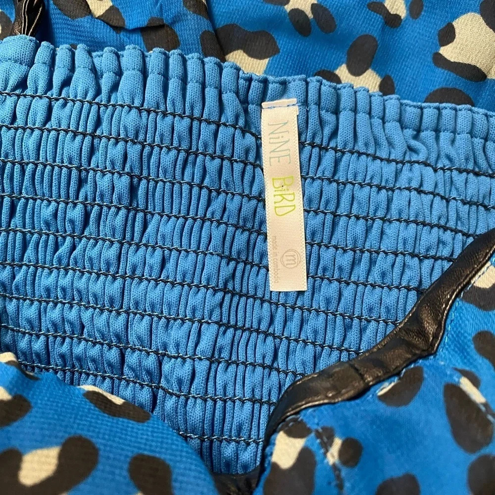 Nine Bird Blue & black mini w/ faux leather Size Medium - Picture 2 of 10